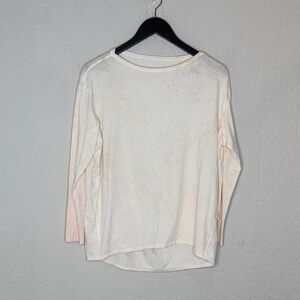 Lululemon Women's Cream Long Sleeve Top size 8 (see measurements)